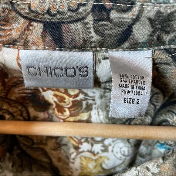 Chicos Art to Wear Blazer Jacket Floral Chico 2 or Large - Picture 3 of 5